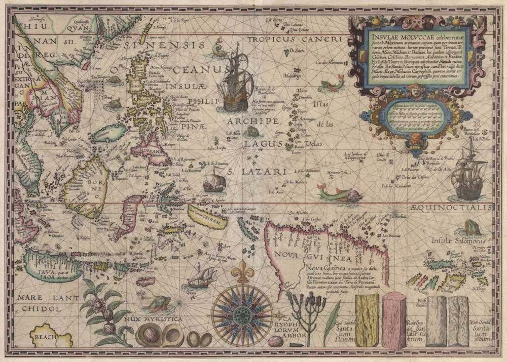 Plancius Antique Map of the Spice Islands