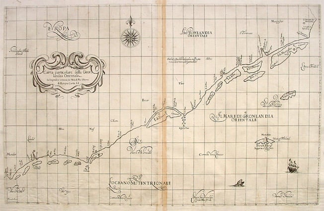 Antique map of Greenland by Dudley