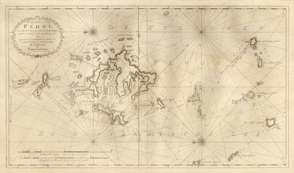 Antique map of Pehu Islands by van Keulen