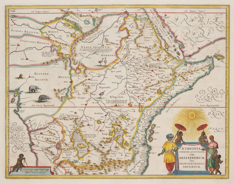 Antique map of Central Africa by Willem Blaeu