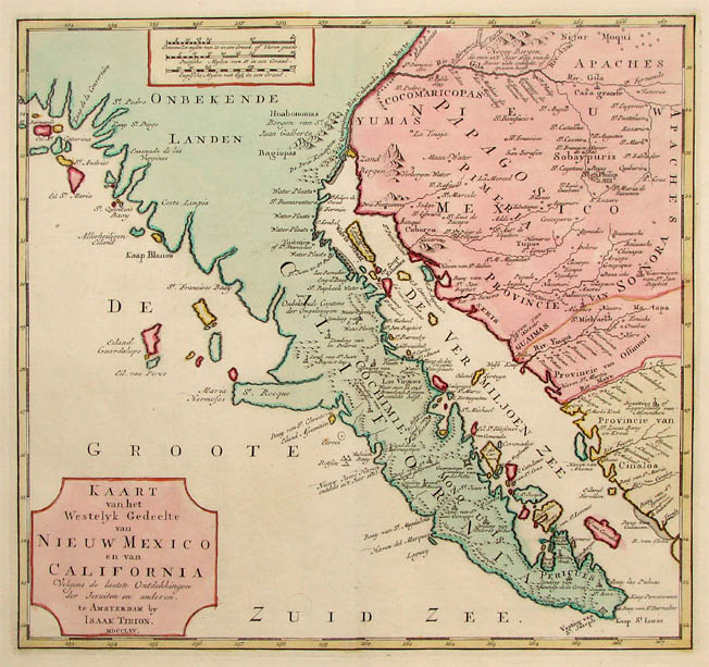 Antique map of California by Tirion