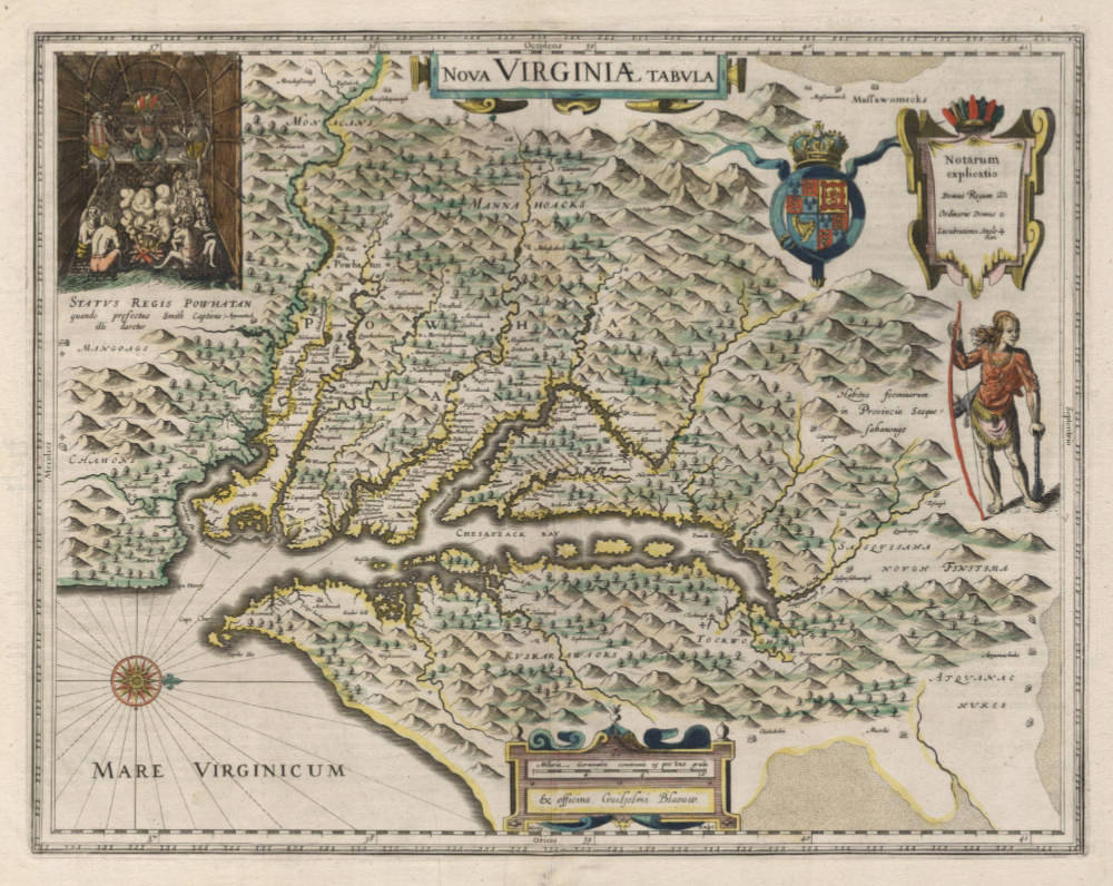Antique map of America Virginia by Blaeu