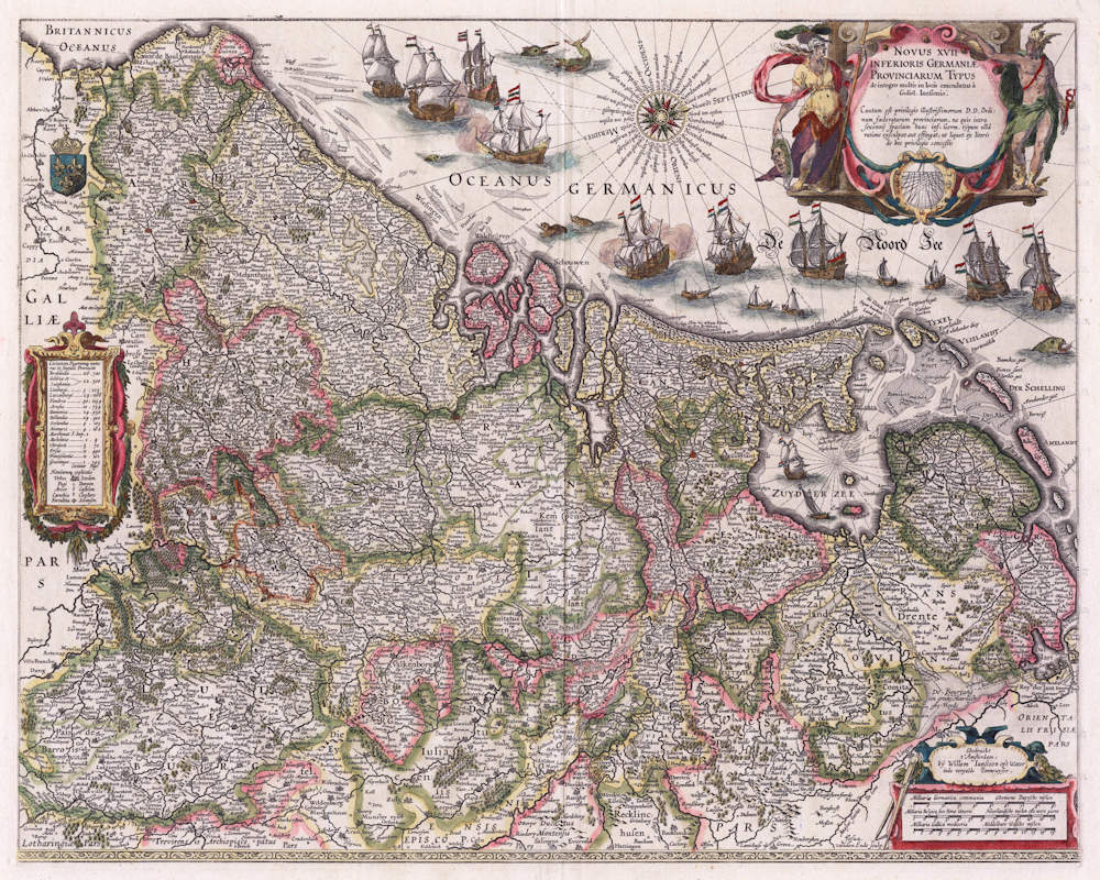 Antique map of Seventeen Provinces by Blaeu