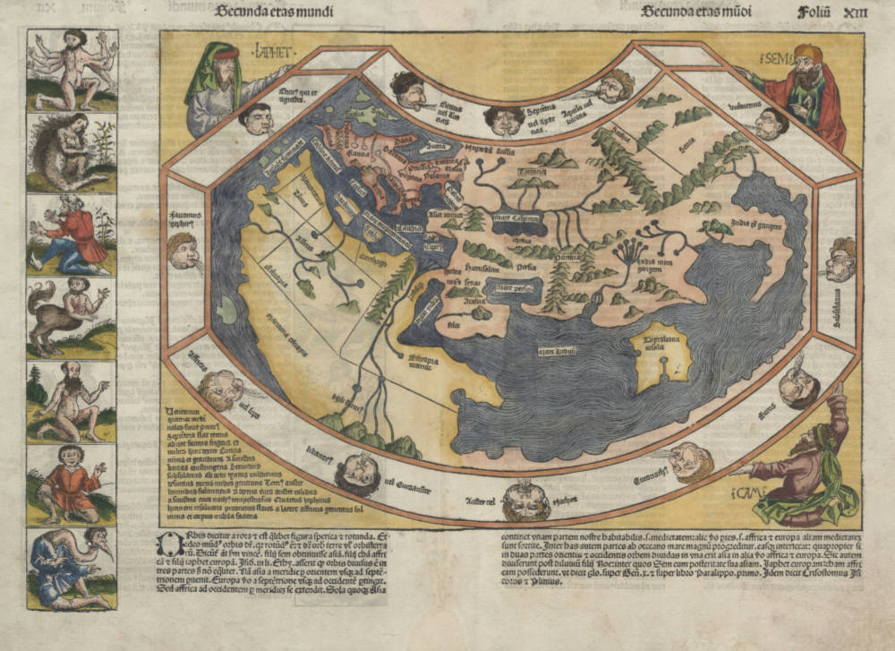 Antique map of the World by Schedel after Ptolemy