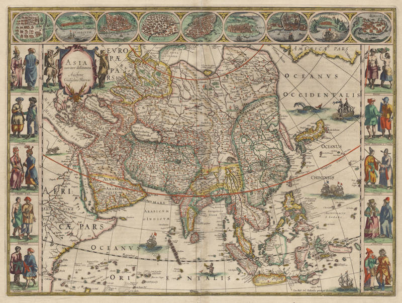 Antique map of Asia by Blaeu