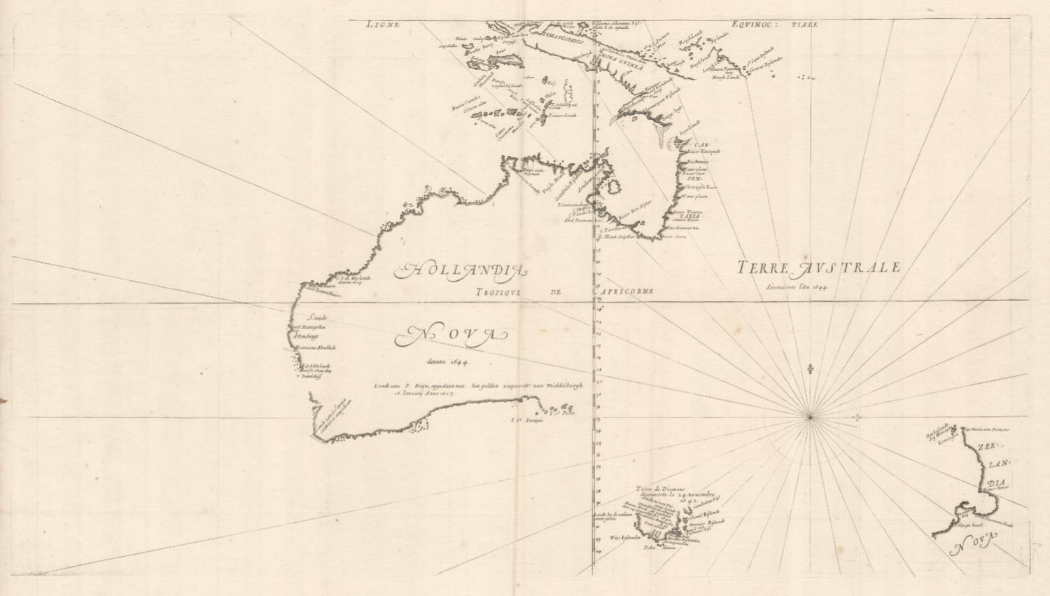 Antique map of Australia by Thévenot
