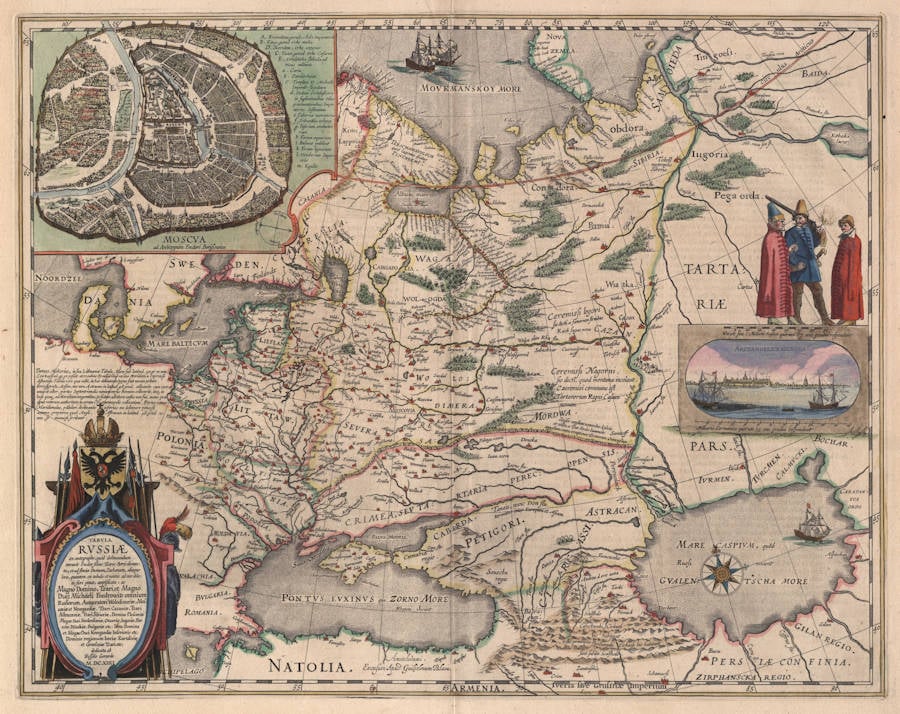 Antique map of Russia by Blaeu / Gerritsz