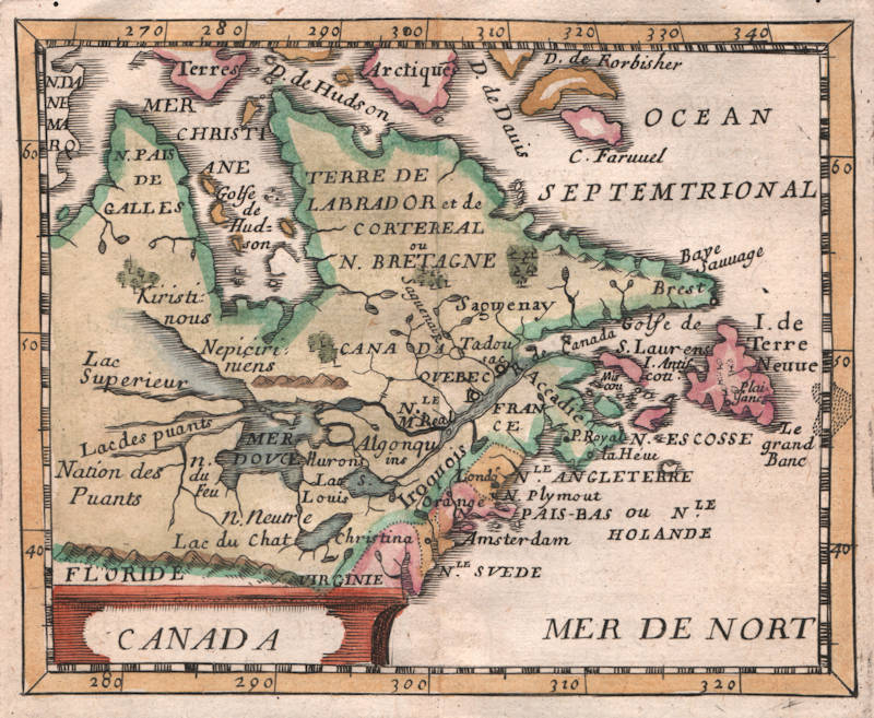 Antique map of Canada by Pierre Du Val