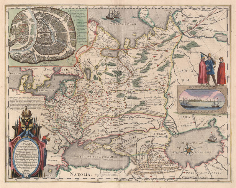 Antique map of Russia by Blaeu