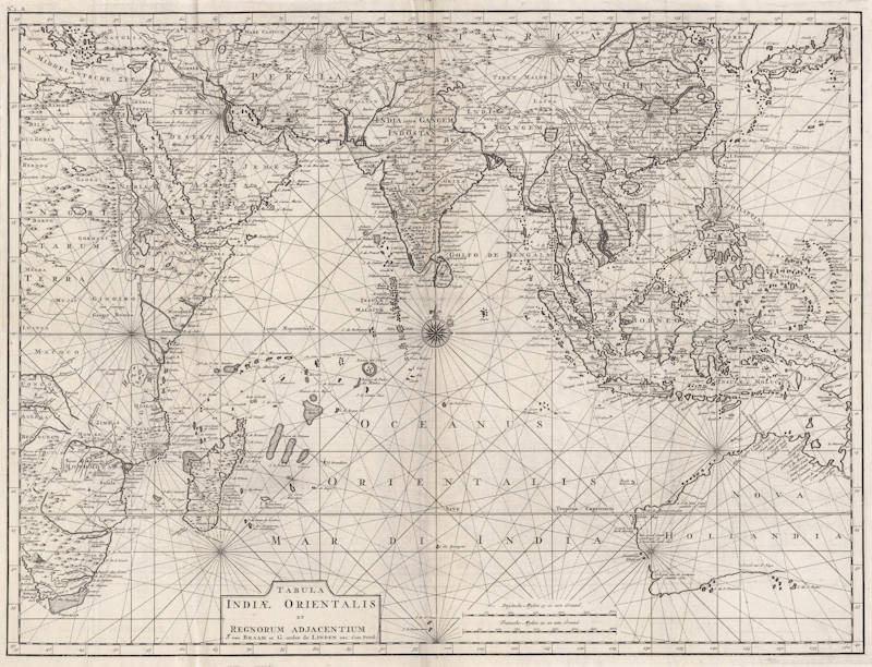 Antique map of the Indian Ocean, South East Asia and Australia by Valentijn