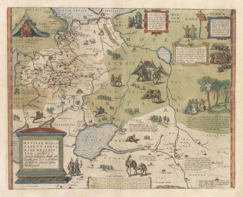 Antique map of Russia by Ortelius