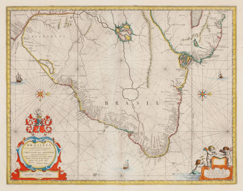 Antique map of Brazil by Blaeu