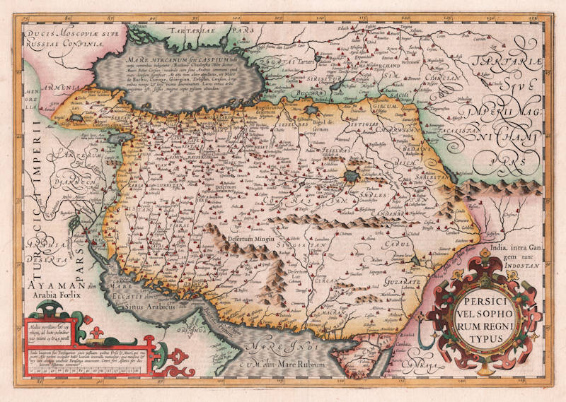 Antique map of Persia by Jodocus Hondius I
