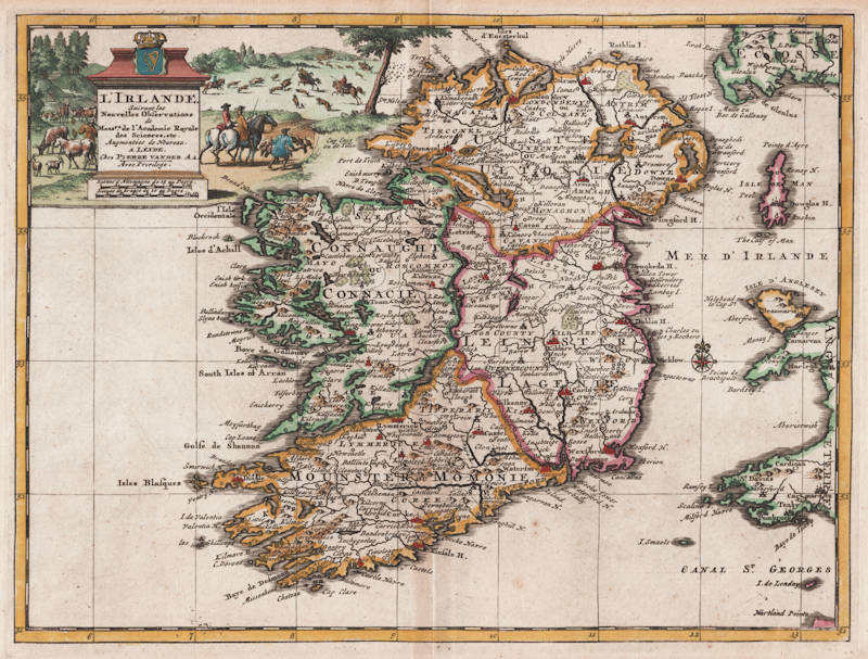 Antique map of Ireland by van der Aa