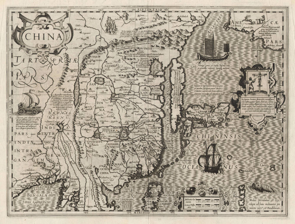 Antique map of China by Hondius