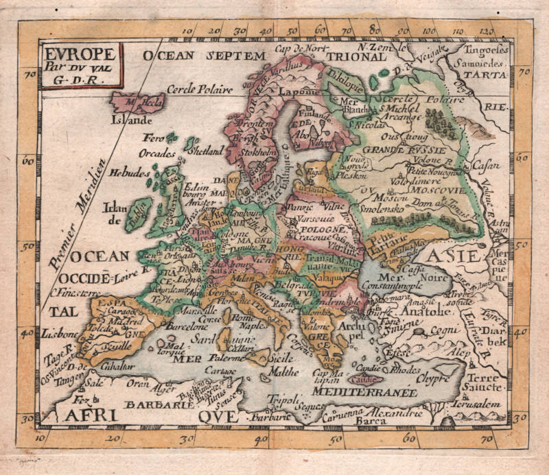 Antique map of Europe by Pierre Du Val