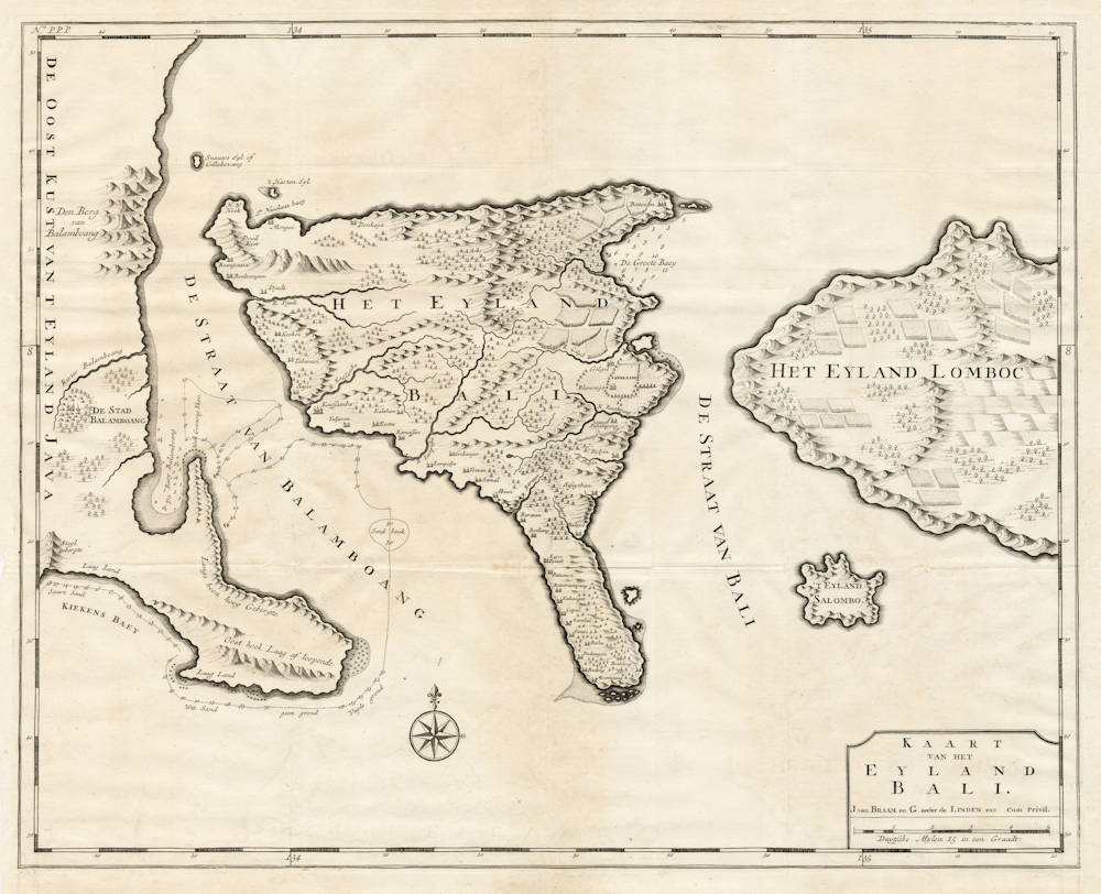 Antique map of Bali by Valentijn