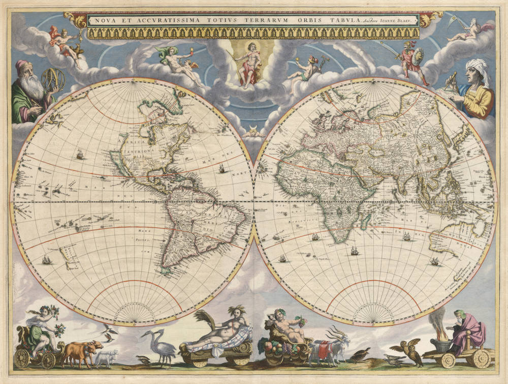 1662 Blaeu's Atlas Maior Vintage Map Poster by Joan Blaeu Multiple Sizes
