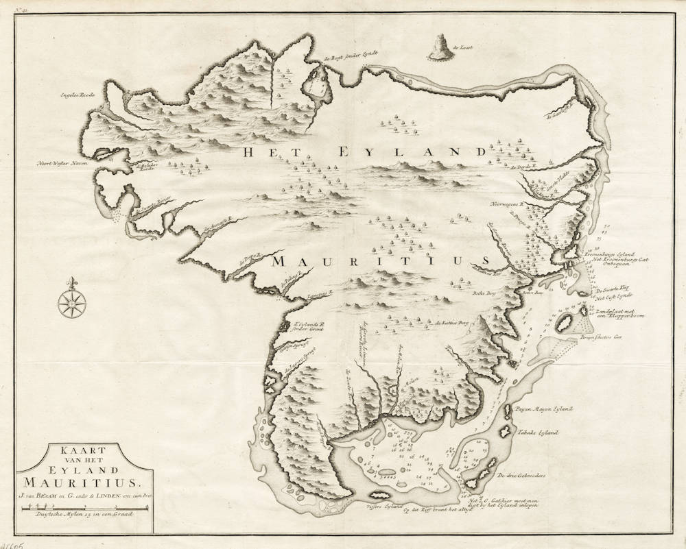 Antique map of Mauritius by Valentijn