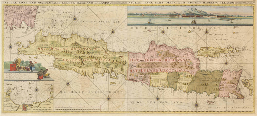 Antique map of Java by van Keulen