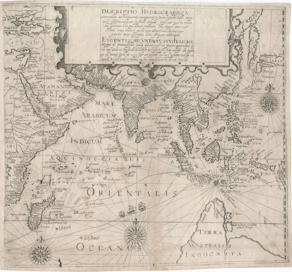 Antique map of Australia and South East Asia by de Bry