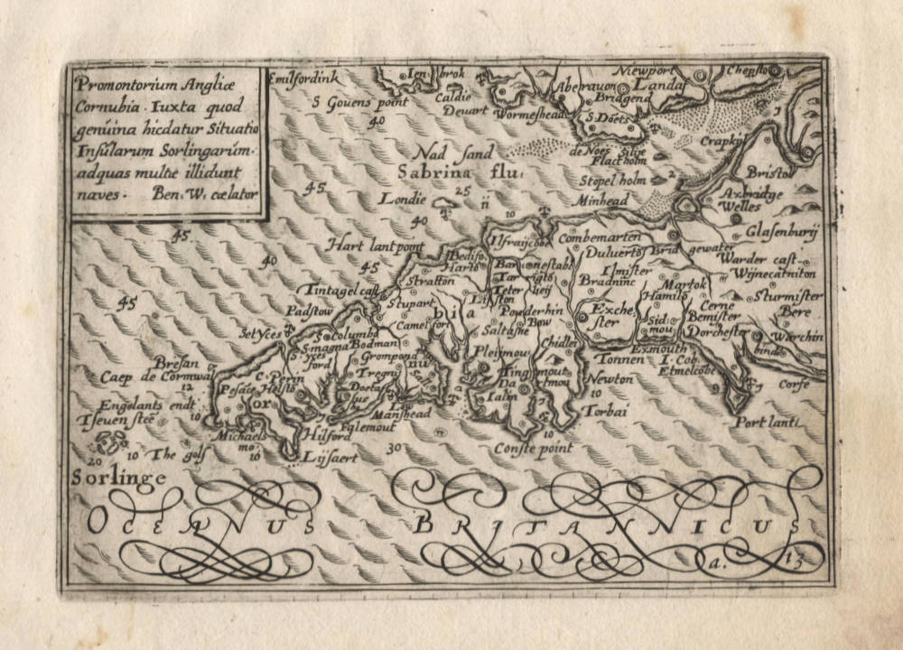 Antique map of Cornwall by Wright