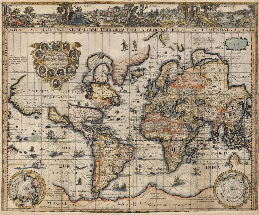 Antique map of the World by Verbiest