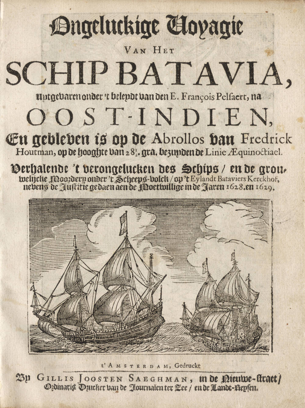 The first book on Australia, in Saeghman 1663 edition, by François Pelsaert