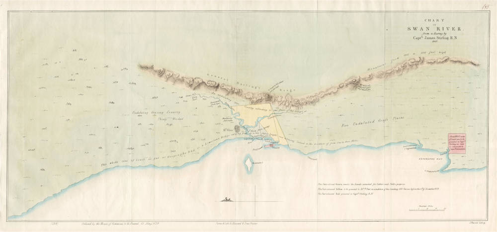 Antique map of Western Australia by Stirling