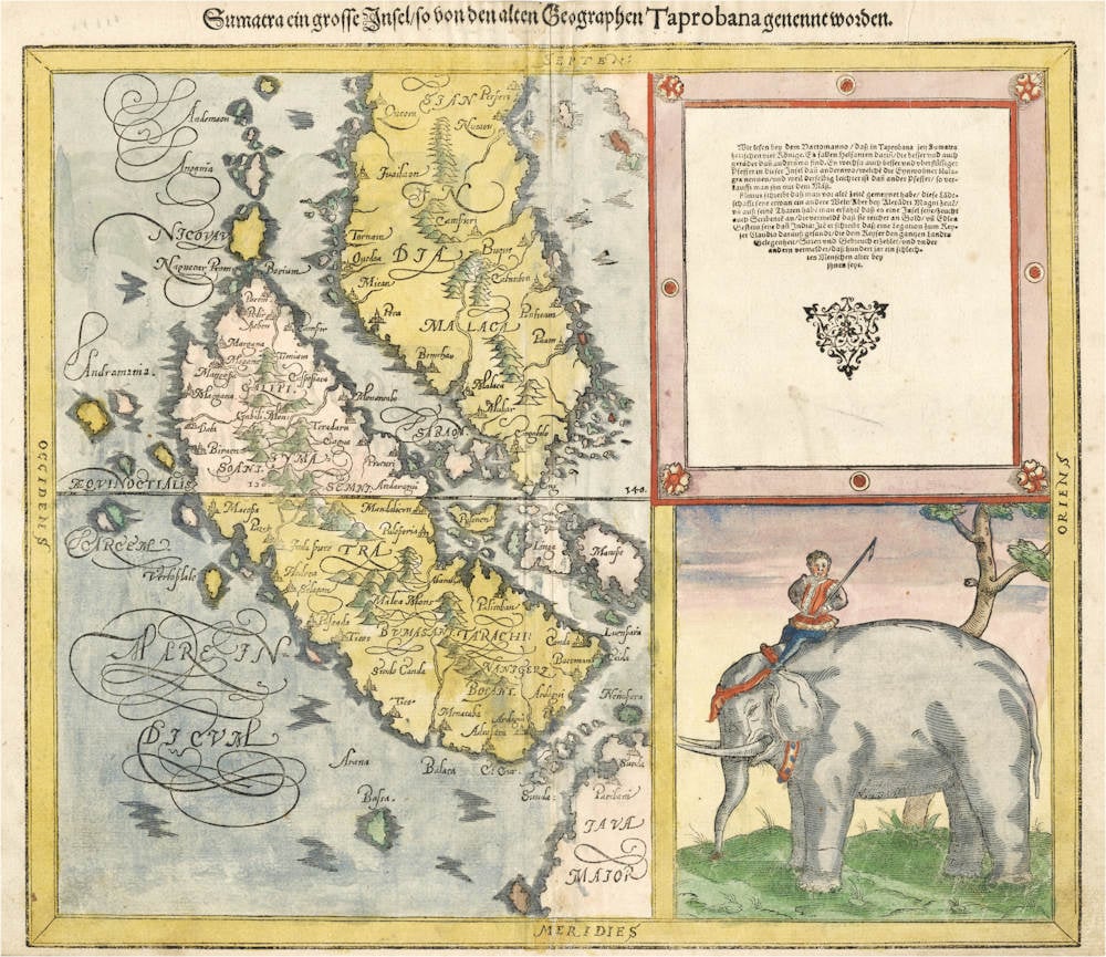 Antique map of Sumatra, Singapore by Munster