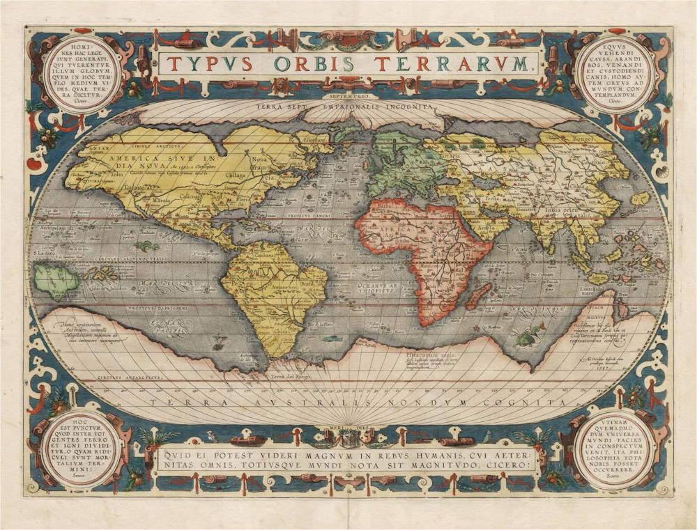 Antique map of the World by Ortelius