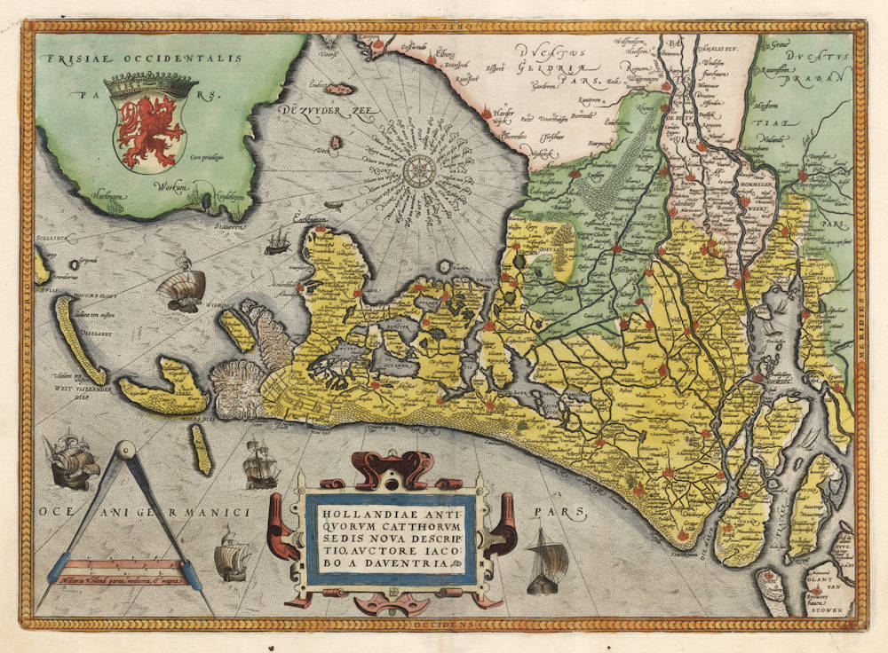 Antique map of Holland by Ortelius