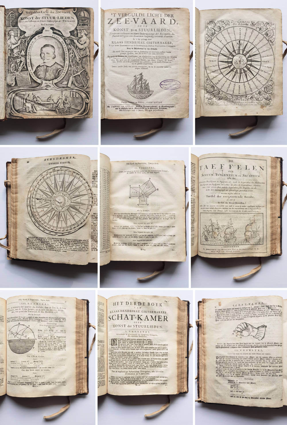 Antique map of the Dutch VOC ocean navigation book by Claas Hendriksz Gietermaker