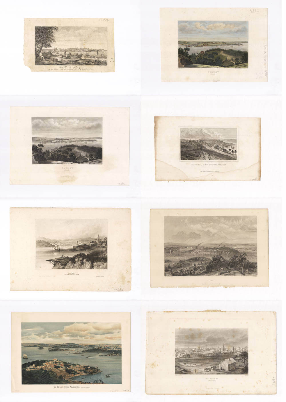 Collection of seven early prints of Sydney