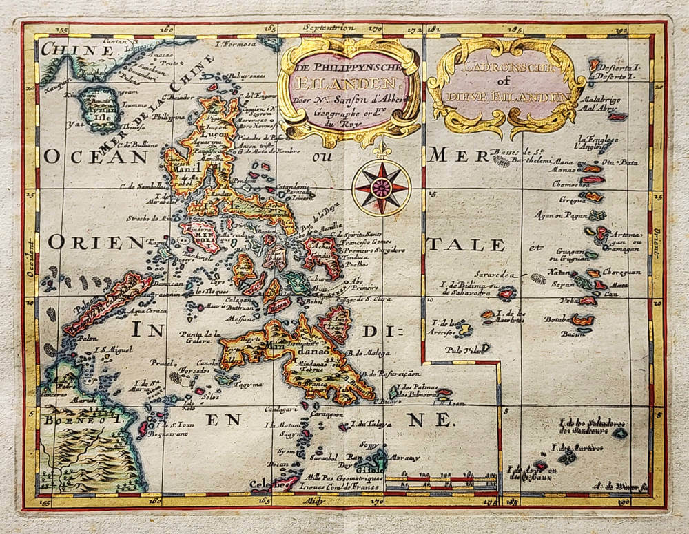 Antique map of the Philippines by Sanson