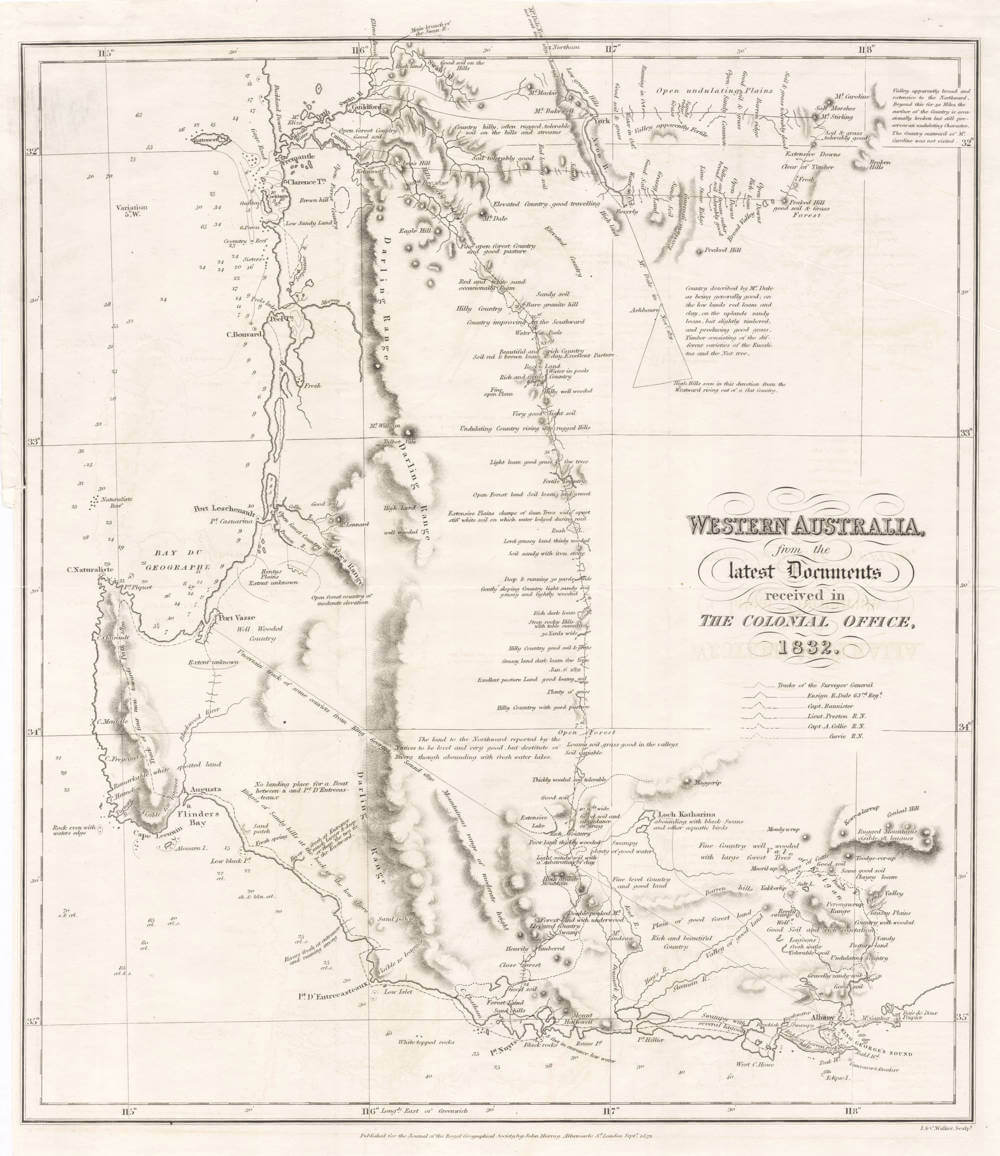 Antique map of Western Australia by Walker