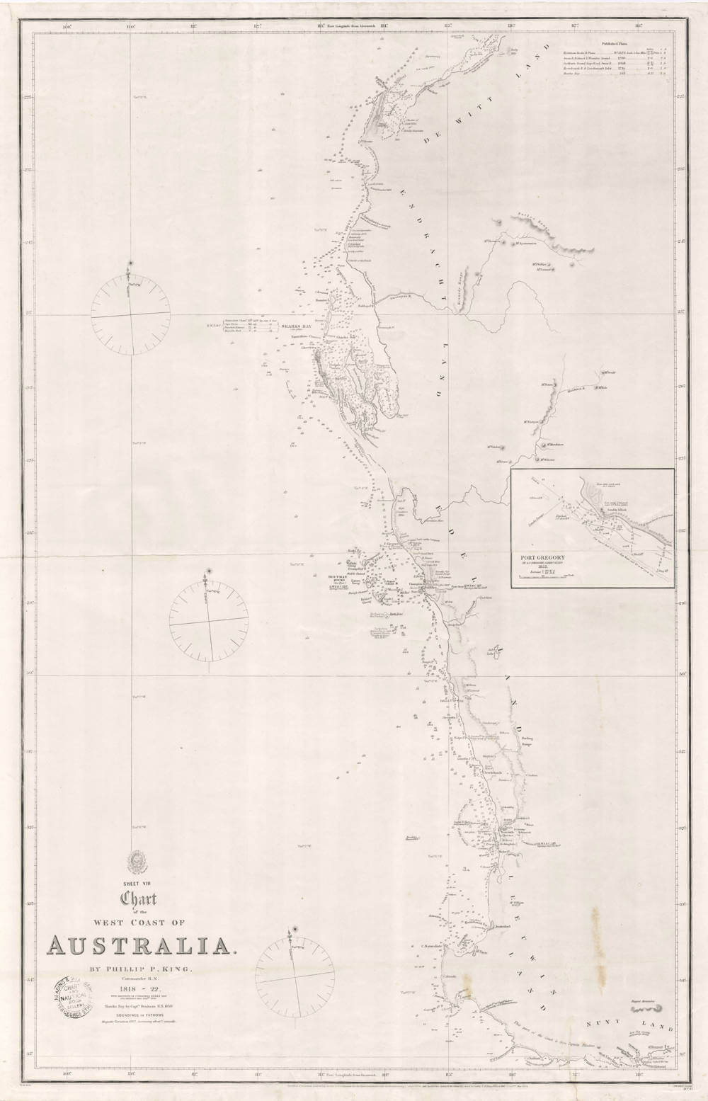 Antique map of Western Australia by Philip Parker King
