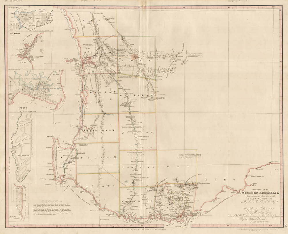 Antique map of Western Australia by Arrowsmith