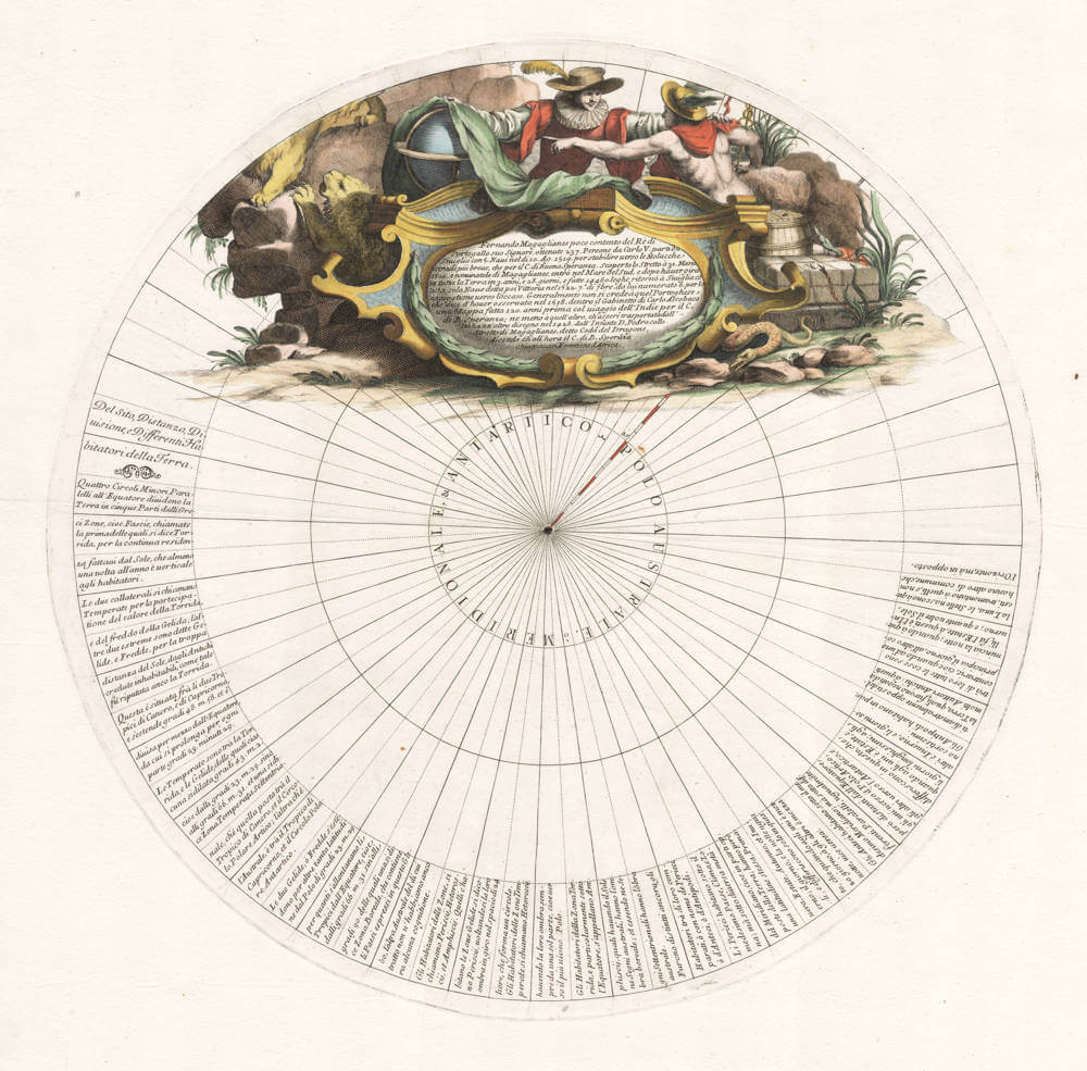 Antique map of the South Pole by Coronelli