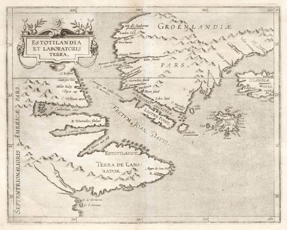 The first map dedicated to northeastern Canada
