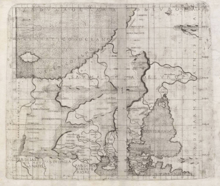 Antique map of Russia, Eastern Europe and Scandinavia by Berlinghieri / Ptolemy