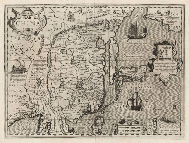 Antique map of China by Jodocus Hondius I