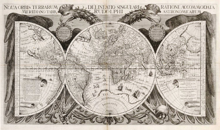 Antique map of the World by Eckebrecht / Kepler
