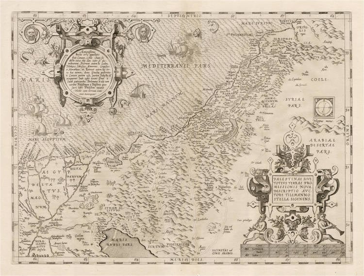 Antique map of the Holy Land by Ortelius