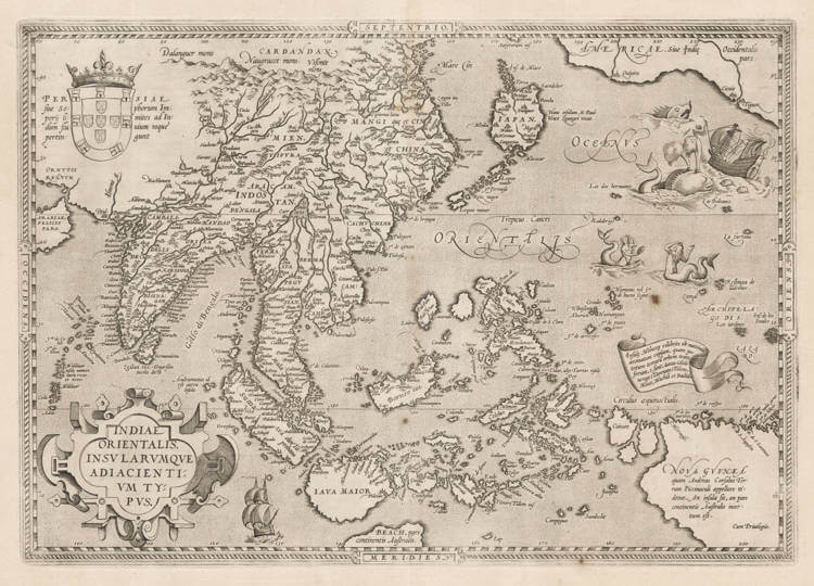 Antique map of South East Asia by Ortelius