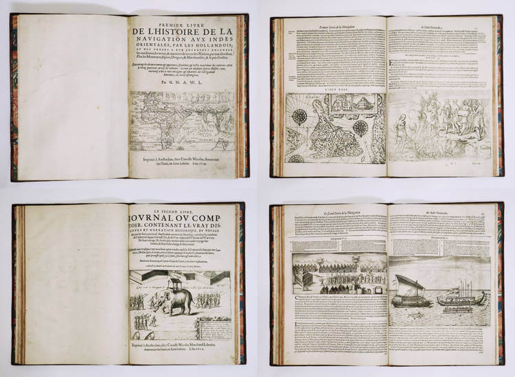 Antique map of the Dutch second fleet to the East Indies by van Neck