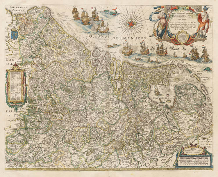 Antique map of Seventeen Provinces by Blaeu