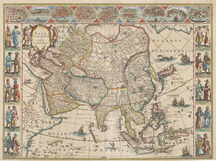 Antique map of Asia by Blaeu
