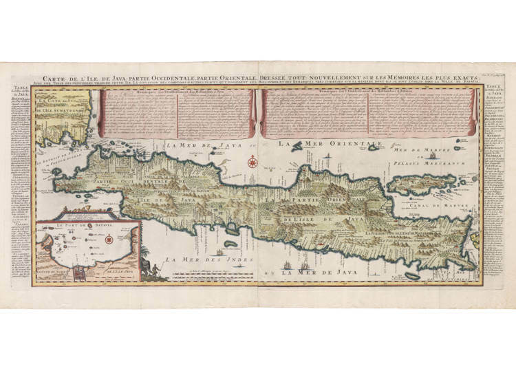 Antique map of Java by Chatelain