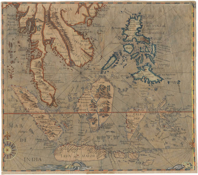 Antique map of South East Asia by de Bry